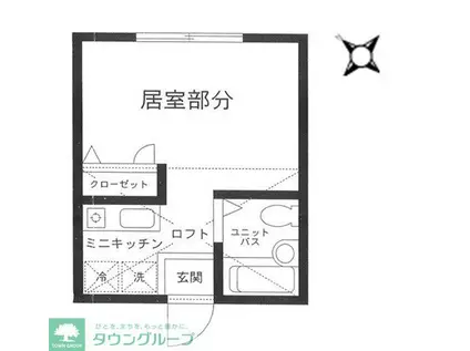 ハーミットクラブハウス鶴ヶ峰C(ワンルーム/2階)の間取り写真