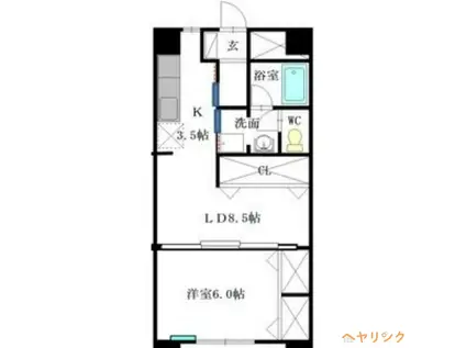 大脇ビル(1LDK/4階)の間取り写真