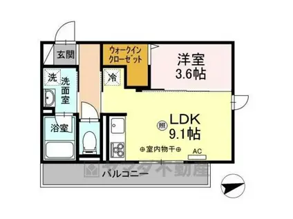 グラン カナル(1LDK/3階)の間取り写真