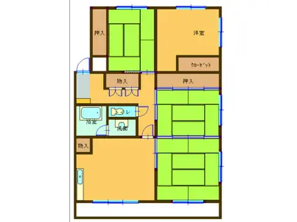 ミントガーデン湯田(4LDK/2階)の間取り写真