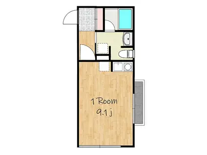 KS COURT1(ワンルーム/3階)の間取り写真