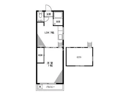 コーポ豊田(1DK/2階)の間取り写真