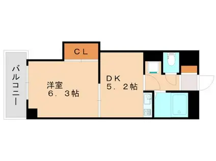 アバンティ野間(1DK/4階)の間取り写真