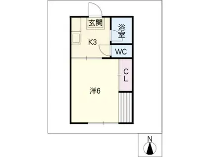 コーポ北島(1K/1階)の間取り写真