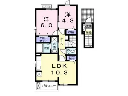 ベアトリーチェ(2LDK/2階)の間取り写真