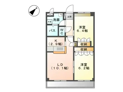 メゾン・プロニティ(2LDK/1階)の間取り写真