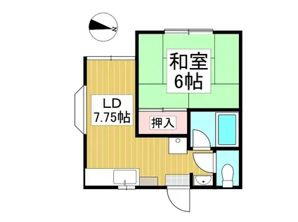 コーポ幸(1DK/1階)の間取り写真