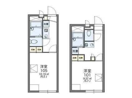 レオパレスコンフォート(1K/1階)の間取り写真