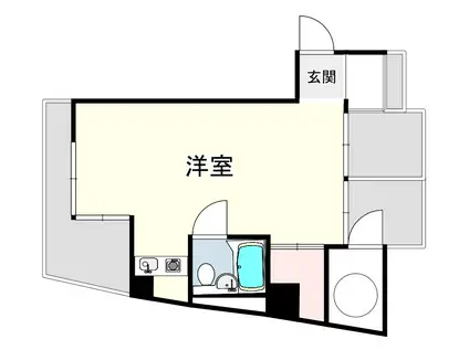 坂口ポートハイツ(ワンルーム/4階)の間取り写真