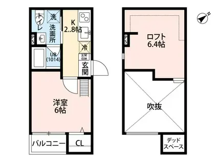 PORT LINE(1K/1階)の間取り写真