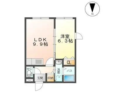 LA SAPIENZA(1LDK/4階)の間取り写真