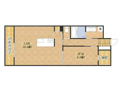 ディアルベルジェ・エスパシオ(1LDK/2階)の間取り写真