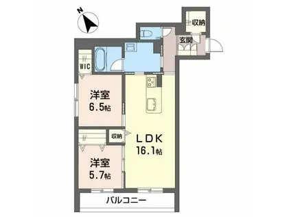 クレア千種(2LDK/2階)の間取り写真