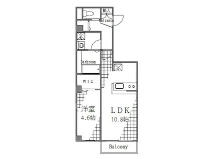 イーストランド日本堤(1LDK/2階)の間取り写真