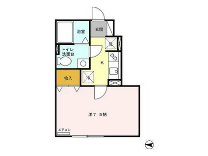 アルパイン(1K/1階)の間取り写真