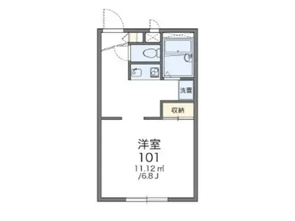 レオパレスリブレ(1K/1階)の間取り写真