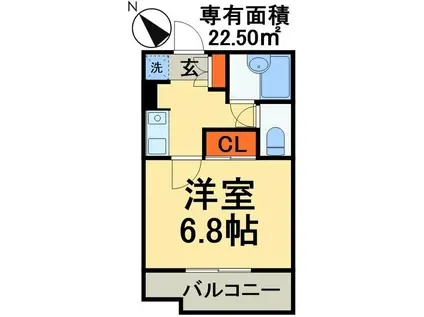 ノブレス幕張本郷(1K/4階)の間取り写真