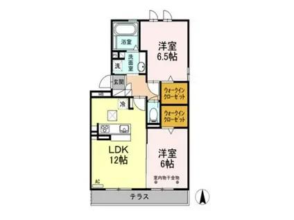 LIEN(2LDK/2階)の間取り写真