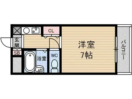 サンイーストパレス(1K/4階)の間取り写真