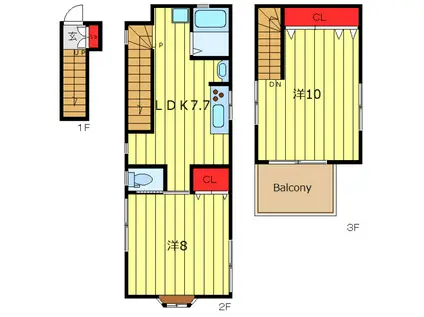 NDホームサンタモニカアネックス(2LDK/2階)の間取り写真