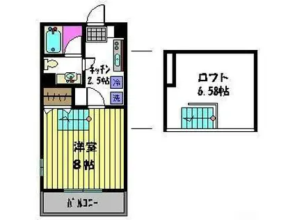 エル・アミティエ(1K/1階)の間取り写真