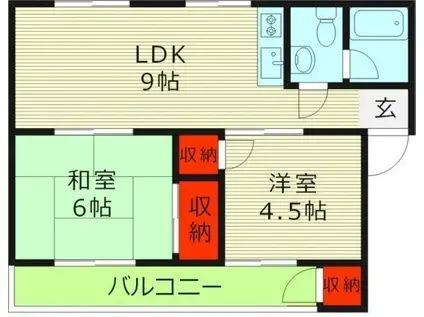東田マンション(2LDK/2階)の間取り写真