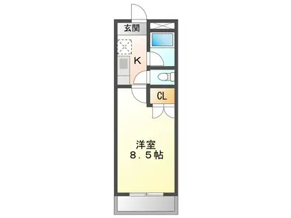 コーポノリクラ A棟(1K/1階)の間取り写真