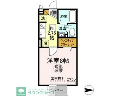 ルミエールI(1K/1階)の間取り写真