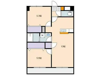 セルシス(2LDK/3階)の間取り写真