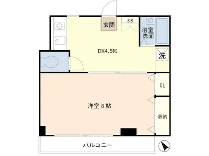 レスポアール・シルク(1DK/2階)の間取り写真