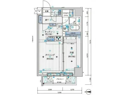 メインステージ錦糸町VIIラピス(1DK/7階)の間取り写真