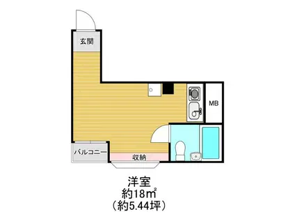 シティーコープホリエ(ワンルーム/6階)の間取り写真