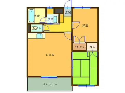 シャトーシャルマン(2LDK/1階)の間取り写真