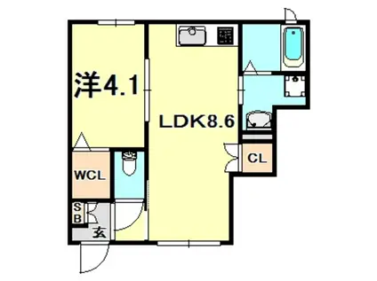 クレール(1LDK/1階)の間取り写真