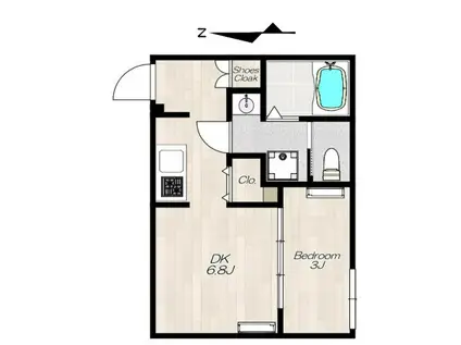 TNレジデンス(1DK/1階)の間取り写真