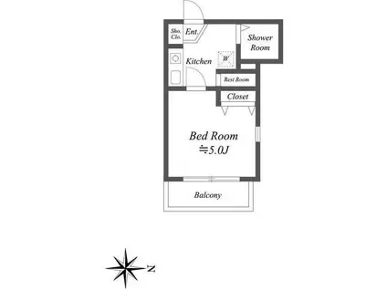 ONES STAGE 東大成(1K/2階)の間取り写真