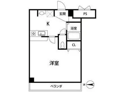 パレ・ドゥ鶴見緑地(1K/3階)の間取り写真