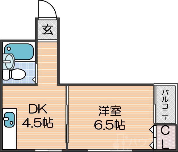 ローレルハイツ岡本(1DK/6階)の間取り写真