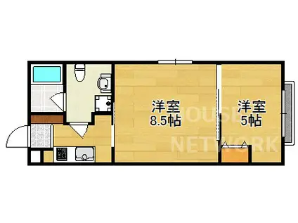 OPTIMA御所西藪之内町(2K/4階)の間取り写真