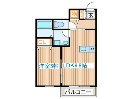 ラ・コッリーナ市名坂(1LDK/1階)の間取り写真