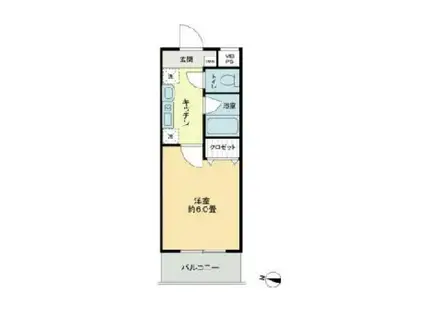 ハピ中野ラウンジ(1K/2階)の間取り写真