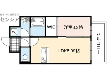 ALIVIS都島通(1LDK/2階)の間取り写真