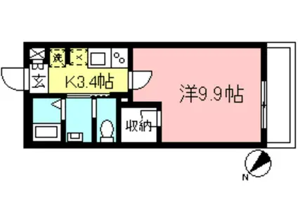 シャーメゾン千歳台(1K/3階)の間取り写真