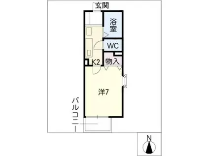 エスポワール(1K/1階)の間取り写真