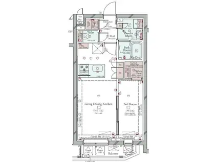 コンシェリア目黒本町 THE RESIDENCE(1LDK/2階)の間取り写真