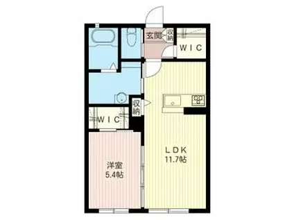 リオン・プレアデス(1LDK/1階)の間取り写真