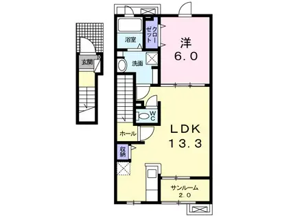 コスモ・コート(1LDK/2階)の間取り写真