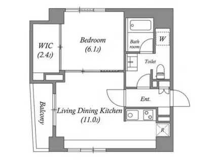 南堀江アパートメント トリオ(1LDK/4階)の間取り写真