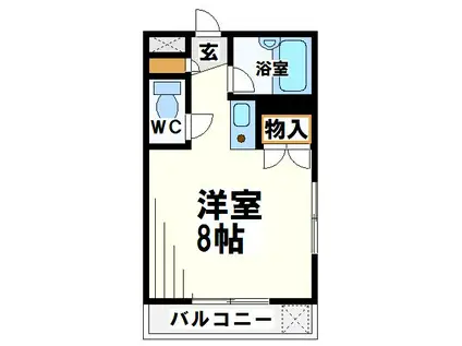 ホワイトキャッスル(1K/2階)の間取り写真