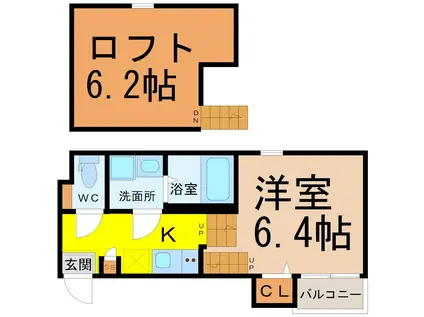 プレミアム ハウス .K(1K/1階)の間取り写真